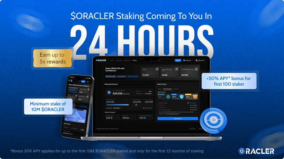Oracler AI trading and staking product dashboard
