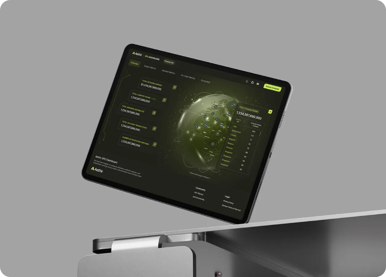 Aethir GPU Dashboard platform design