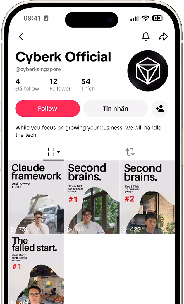 Cyberk Official TikTok on iPhone